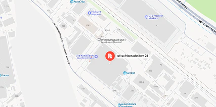 Схема проезда к складу на улице Монтажников, 24