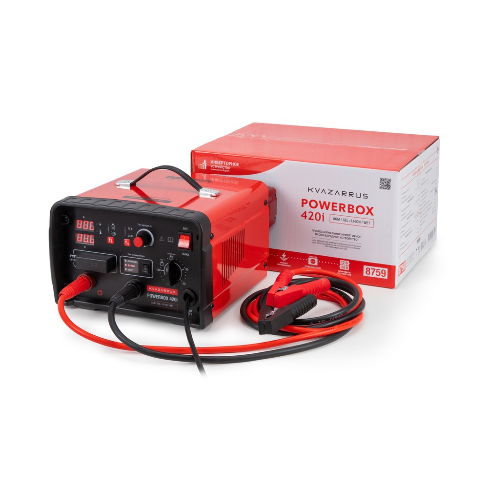 Пуско-зарядное устройство KVAZARRUS PowerBox 420i (аккум. 73-1000В/Ач, пуск. ток 420А)