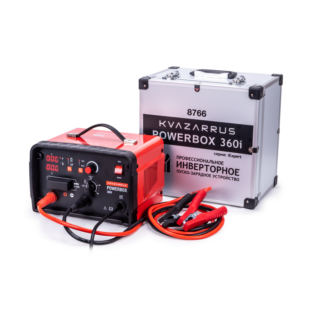 Пуско-зарядное устройство KVAZARRUS PowerBox 360I (аккум. 40-800В/Ач, пуск. ток 360А)