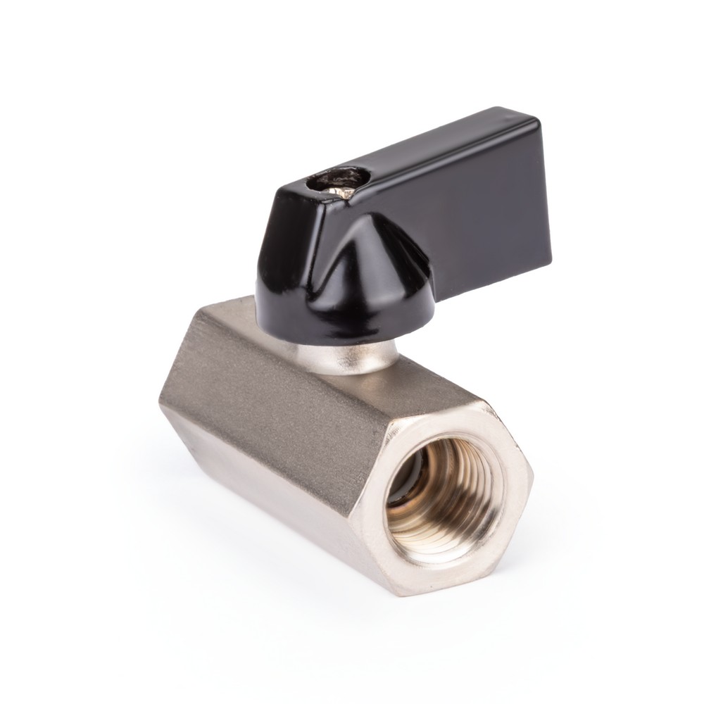 Кран-мини шаровый прямой AERO G 1/4" внутр. - G 1/4" внутр. (уп. 10шт)