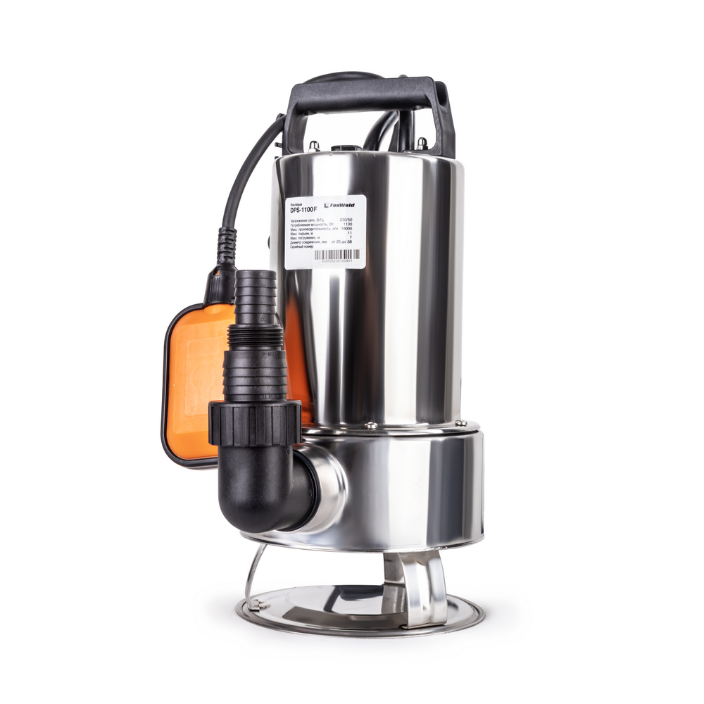 Насос дренажный FoxAqua DPS-1100F (Макс. выс. подъема 11м, размер частиц до 35мм)