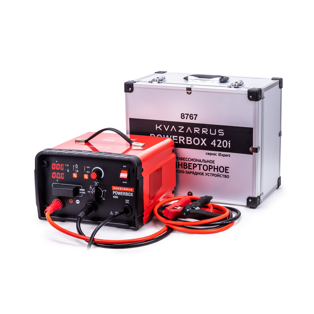 Пуско-зарядное устройство KVAZARRUS PowerBox 420I (аккум. 40-1000В/Ач, пуск.ток 420А)
